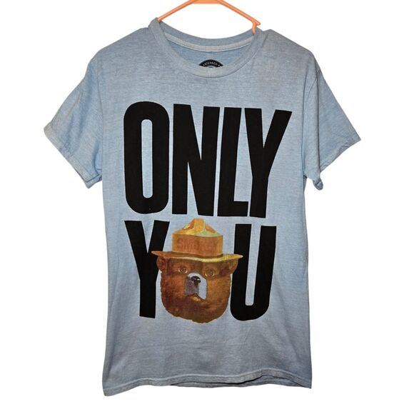 Smokey The Bear Tops - Official Licensed Smokey The Bear Only You Blue Womens Tshirt Size Small